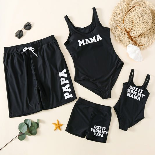 Mama, Papa and child swimsuit