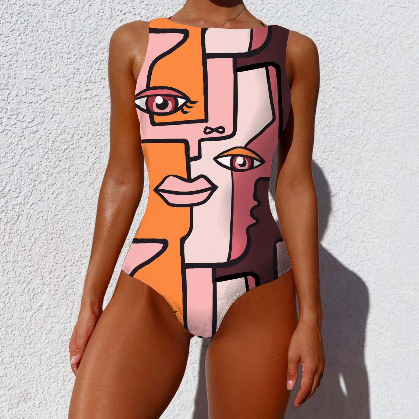 One-piece  Abstract Print  Swimsuit
