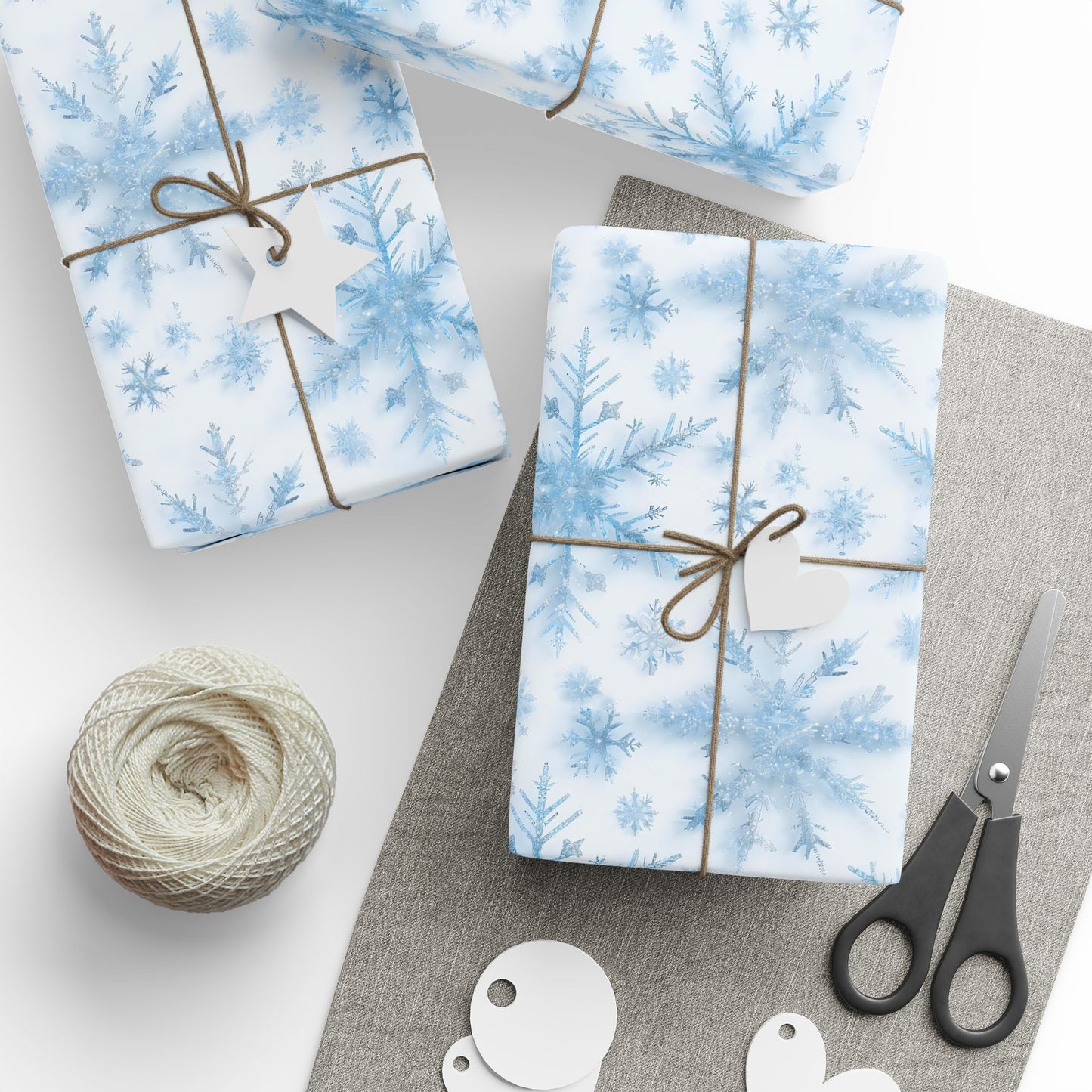 Snowflake Christmas Wrapping Papers - Holiday Gift Wrap, Festive Present Packaging, Winter Theme, Gift Giving Supplies, Seasonal Wrapping