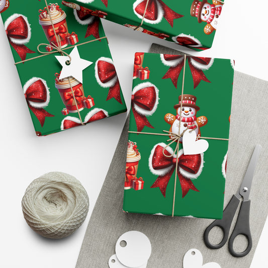 Christmas Santa Wrapping Paper, Holiday Gift Wrap Roll, Festive Xmas Present Packaging, Decorative Gift Wrap Sheets, Santa Claus Design