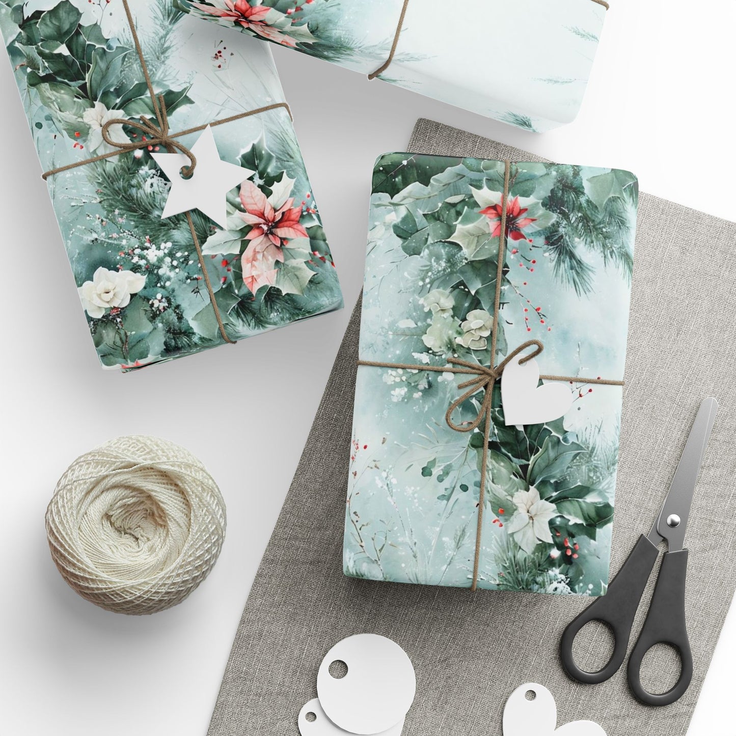 Christmas Wrapping Papers, Snowy Holiday Gift Wrap, Festive Xmas Packaging, Winter Wonderland Supplies, Seasonal Present Wrap