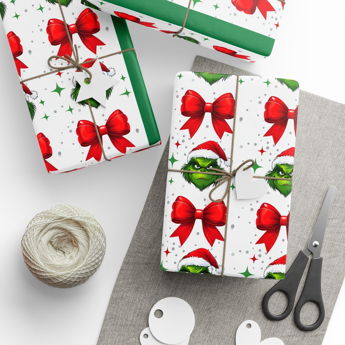 Grinch Wrapping Papers - Holiday Gift Wrap, Christmas, Festive Gift Packaging, Unique Present Paper, Wrapping Sheets, Gift Wrap Roll